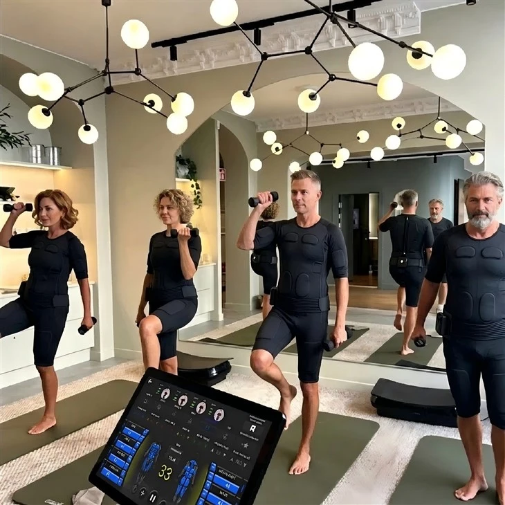 Commercial Wireless EMS Training Suit Kit Tablet Operated Full Body Muscle Stimulator For Gym Studio