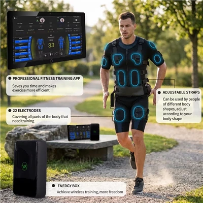 Dry EMS Fitness Suit Whole Body Muscle Stimulator Smart Touch Screen Training System